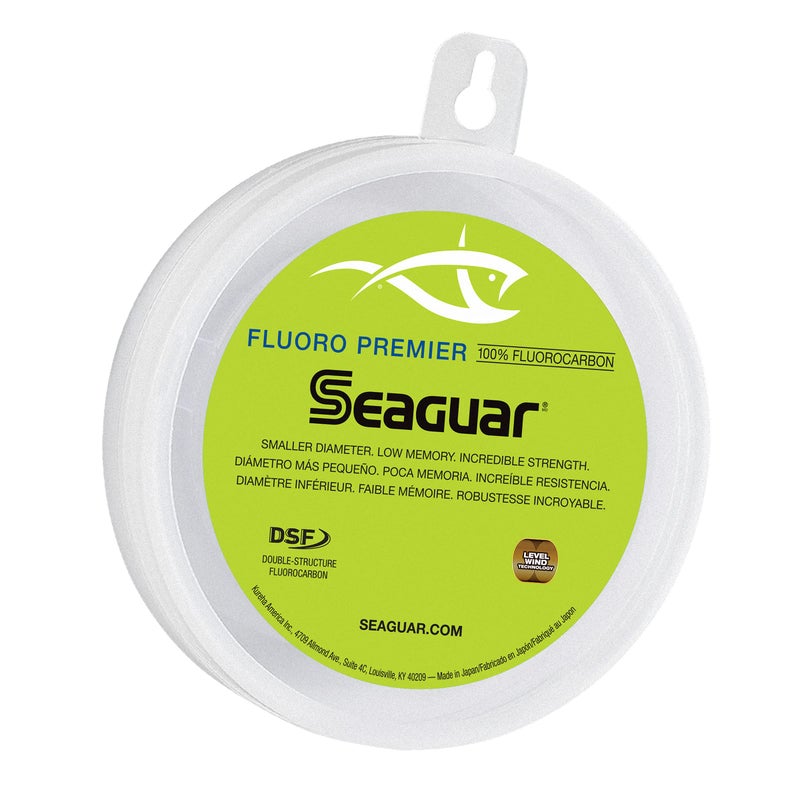 Seaguar Fluoro Premier 100% Fluorocarbon Fishing Line DSF, 25lbs, 50yds Break Strength/Length - 25FP50 - Image 1